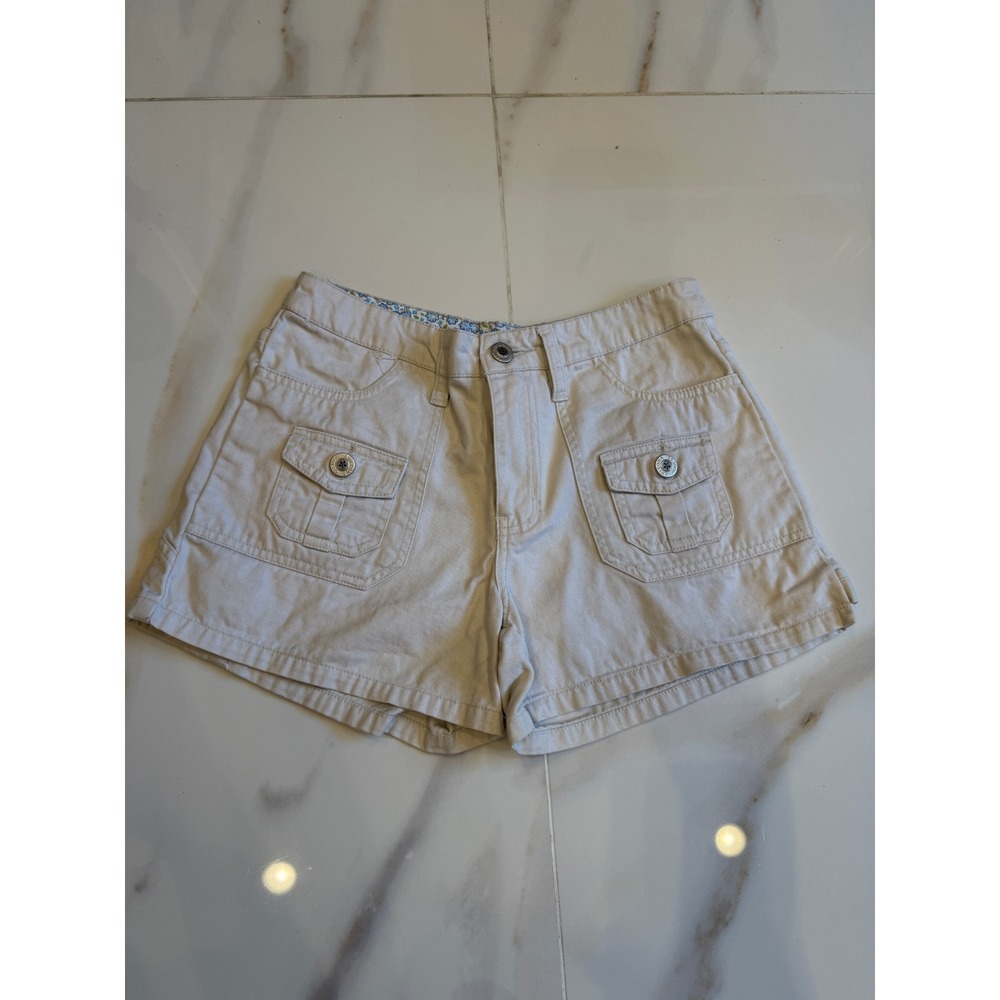 Arizona Jean Co Khaki Cargo Shorts Tan Cotton‎ Utility Pockets Women 12 Regular